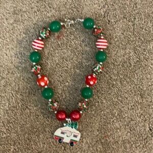 Festive Kids Beaded Necklace with Camper Charm
